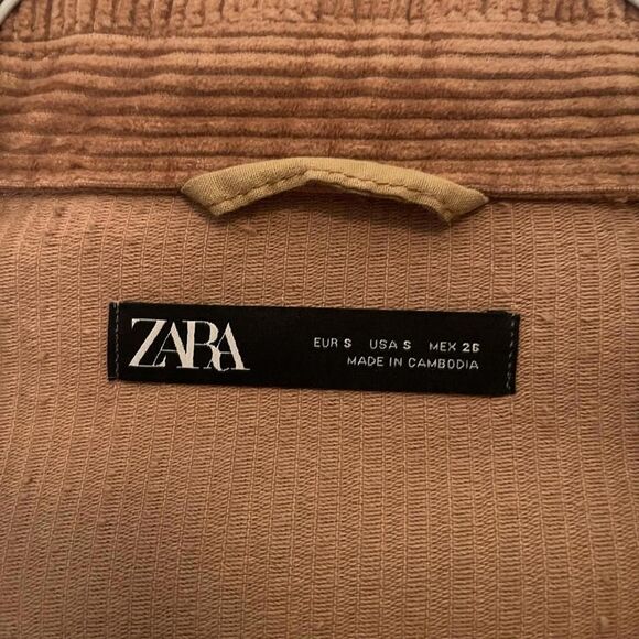 Zara Corduroy Jacket Brown Women’s Size Small - Picture 3 of 6